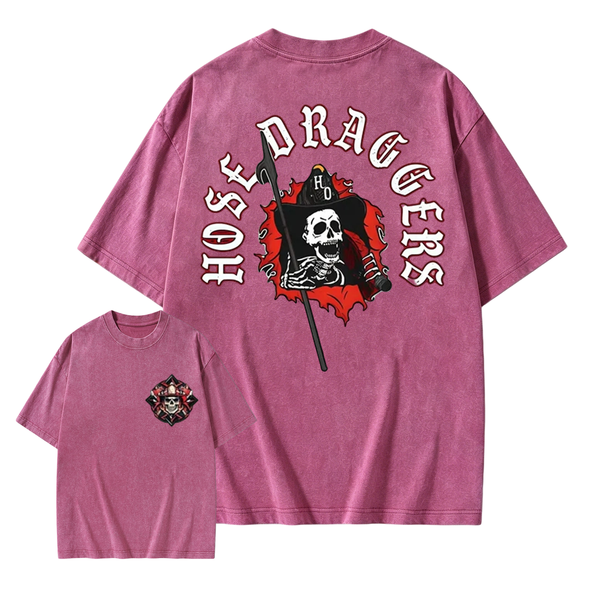 Hose Draggers Firefighter Skull Washed Shirt 