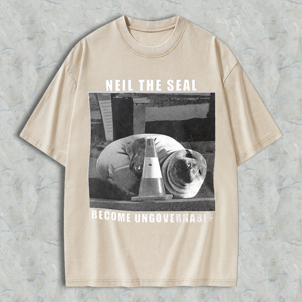 Vintage Neil The Seal Become Ungovernable Shirt, Funny Animal Meme T-Shirt, Retro Tasmania Elephant Seal Graphic Tee, Streetwear