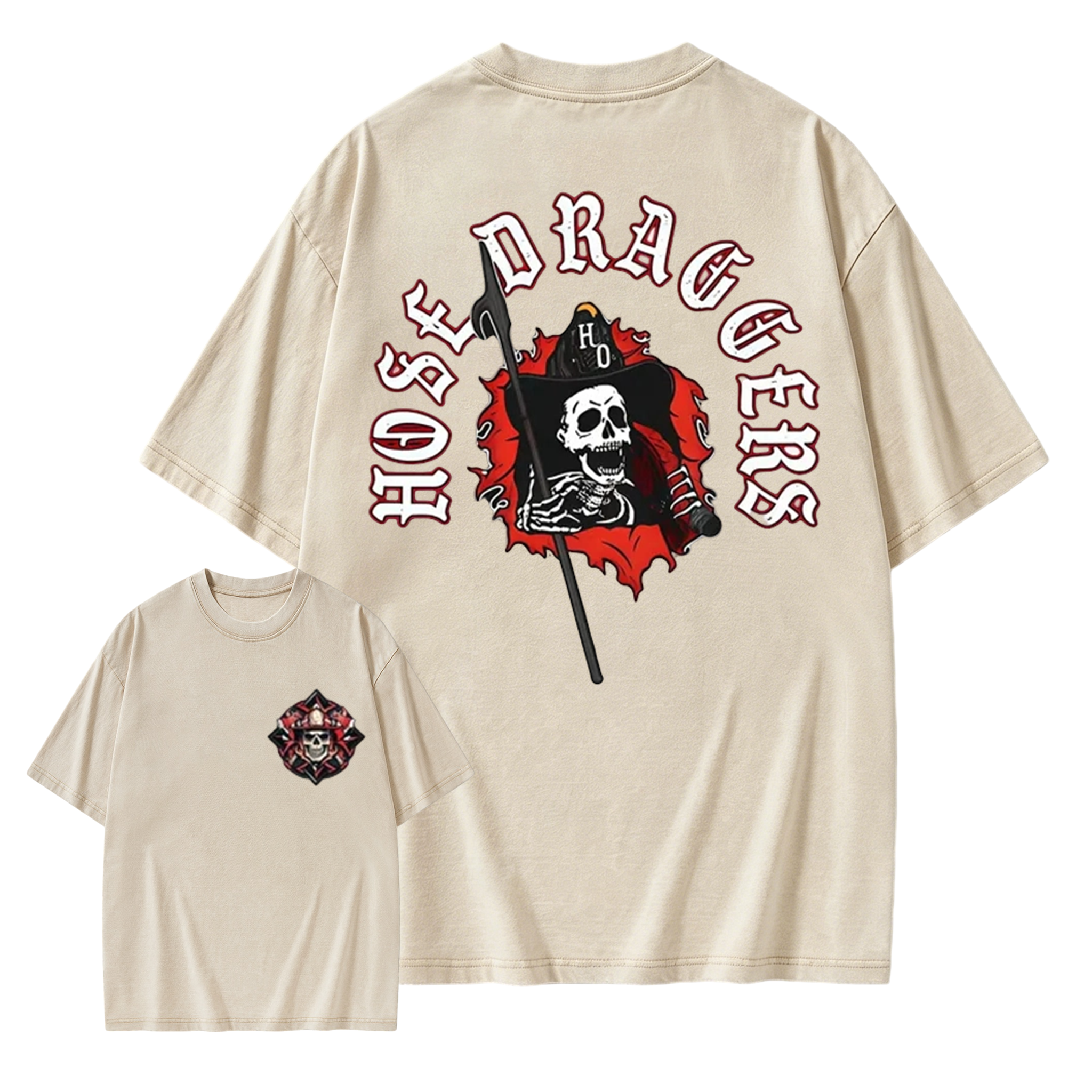 Hose Draggers Firefighter Skull Washed Shirt 