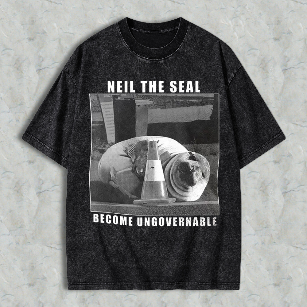 Vintage Neil The Seal Become Ungovernable Shirt, Funny Animal Meme T-Shirt, Retro Tasmania Elephant Seal Graphic Tee, Streetwear