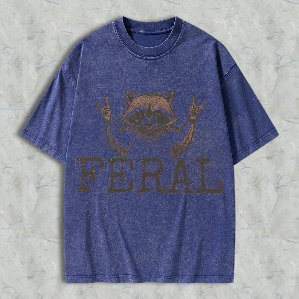 Feral Raccoon T-Shirt – Retro Sarcastic   Graphic Shirt 
