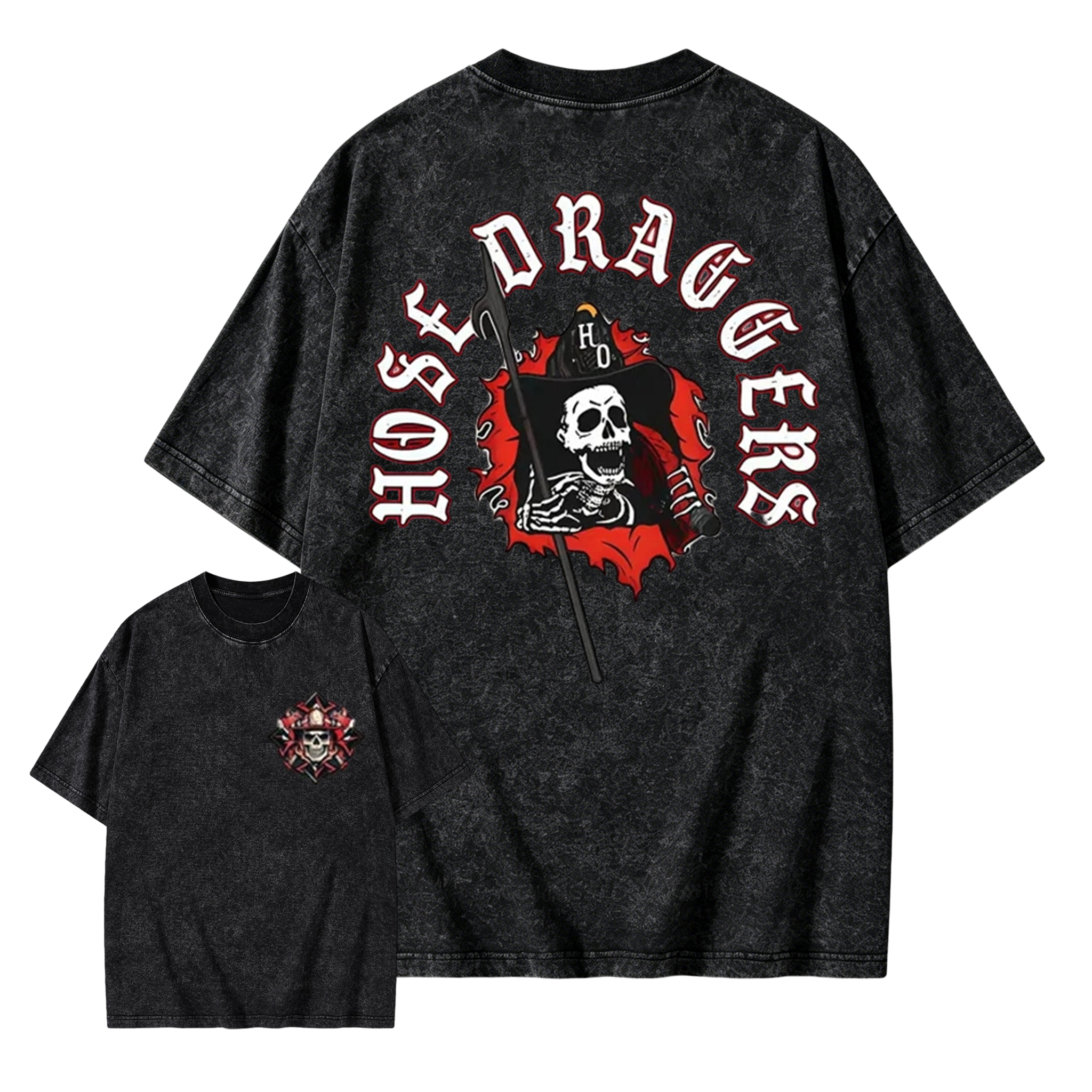 Hose Draggers Firefighter Skull Washed Shirt 