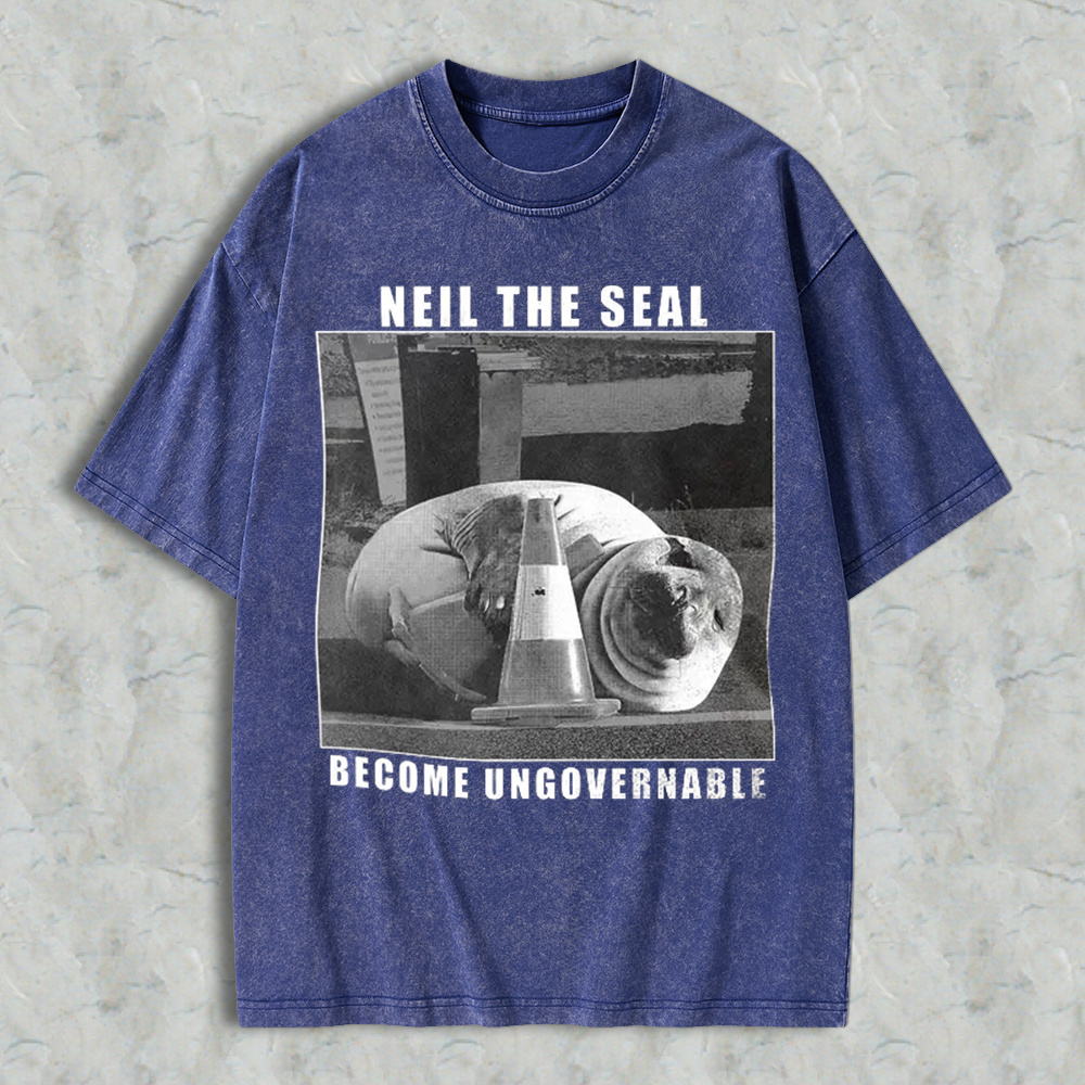 Vintage Neil The Seal Become Ungovernable Shirt, Funny Animal Meme T-Shirt, Retro Tasmania Elephant Seal Graphic Tee, Streetwear