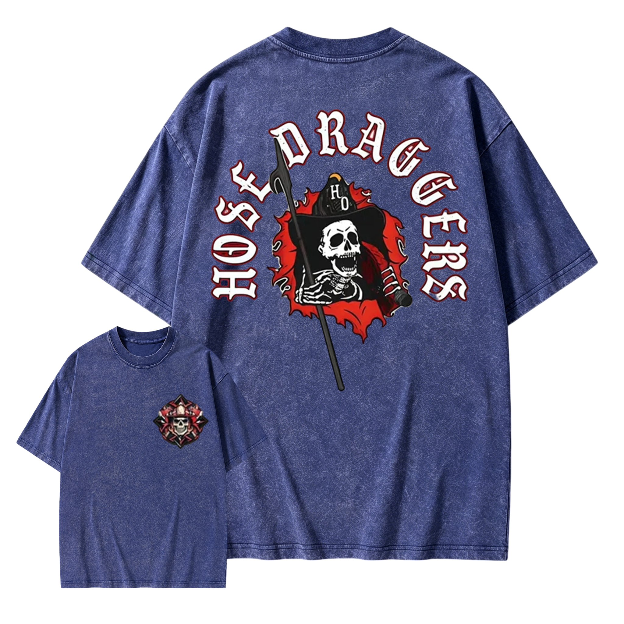Hose Draggers Firefighter Skull Washed Shirt 