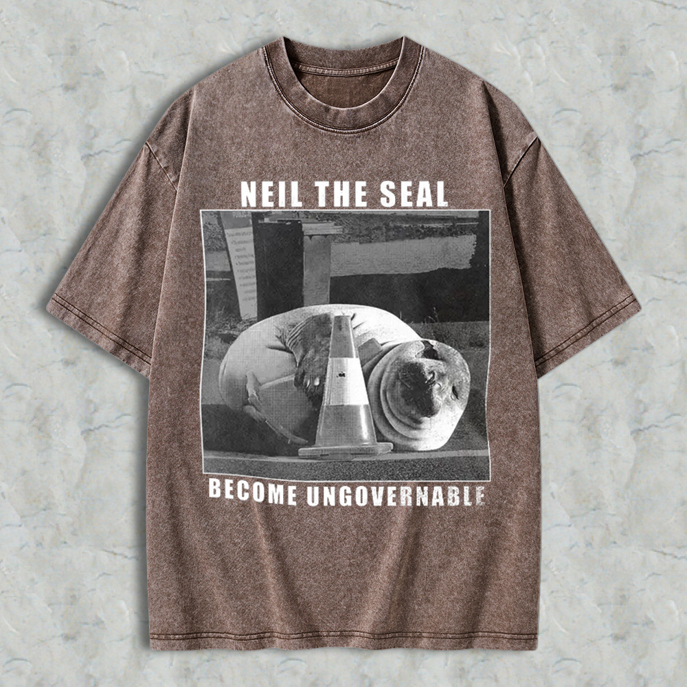 Vintage Neil The Seal Become Ungovernable Shirt, Funny Animal Meme T-Shirt, Retro Tasmania Elephant Seal Graphic Tee, Streetwear