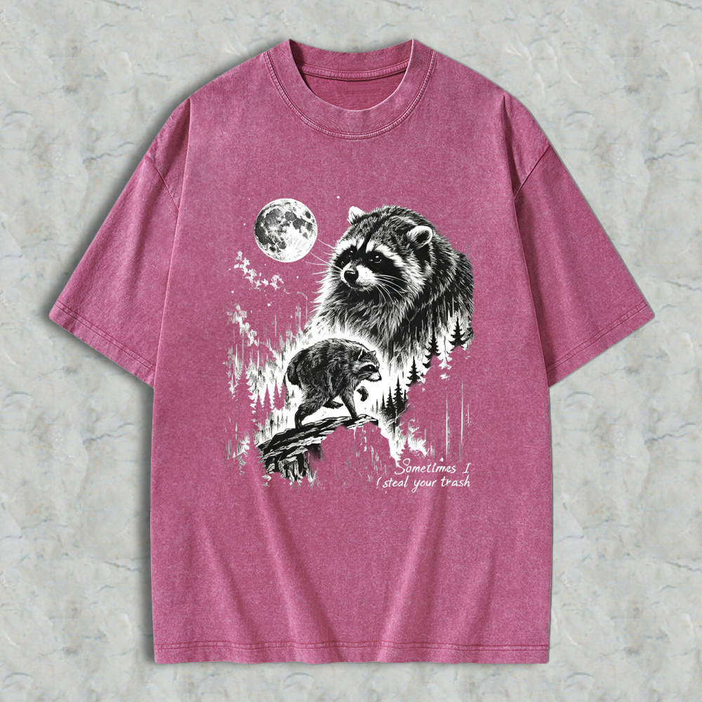 Vintage Howling Raccoon Shirt, Ironic Shirt, Weirdcore, Weird Shirt, Meme Shirt, Vintage 90s Tee Washed Shirt 