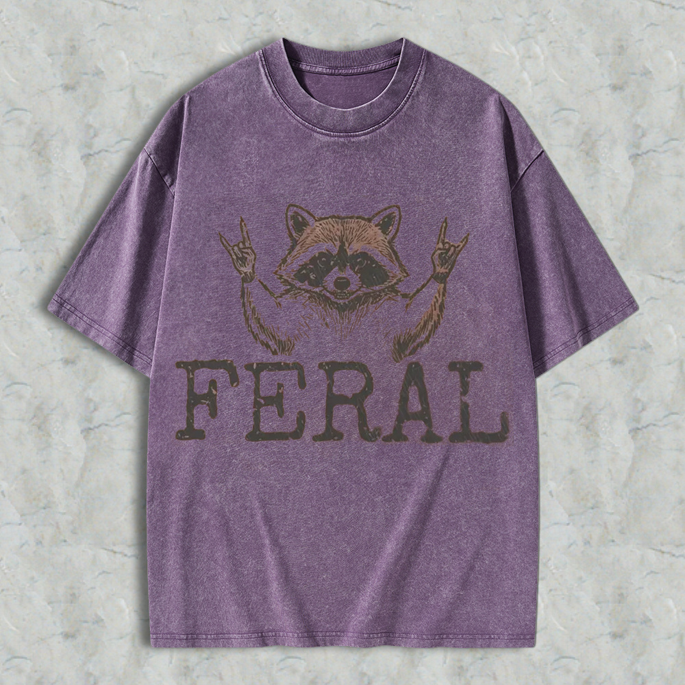 Feral Raccoon T-Shirt – Retro Sarcastic   Graphic Shirt 