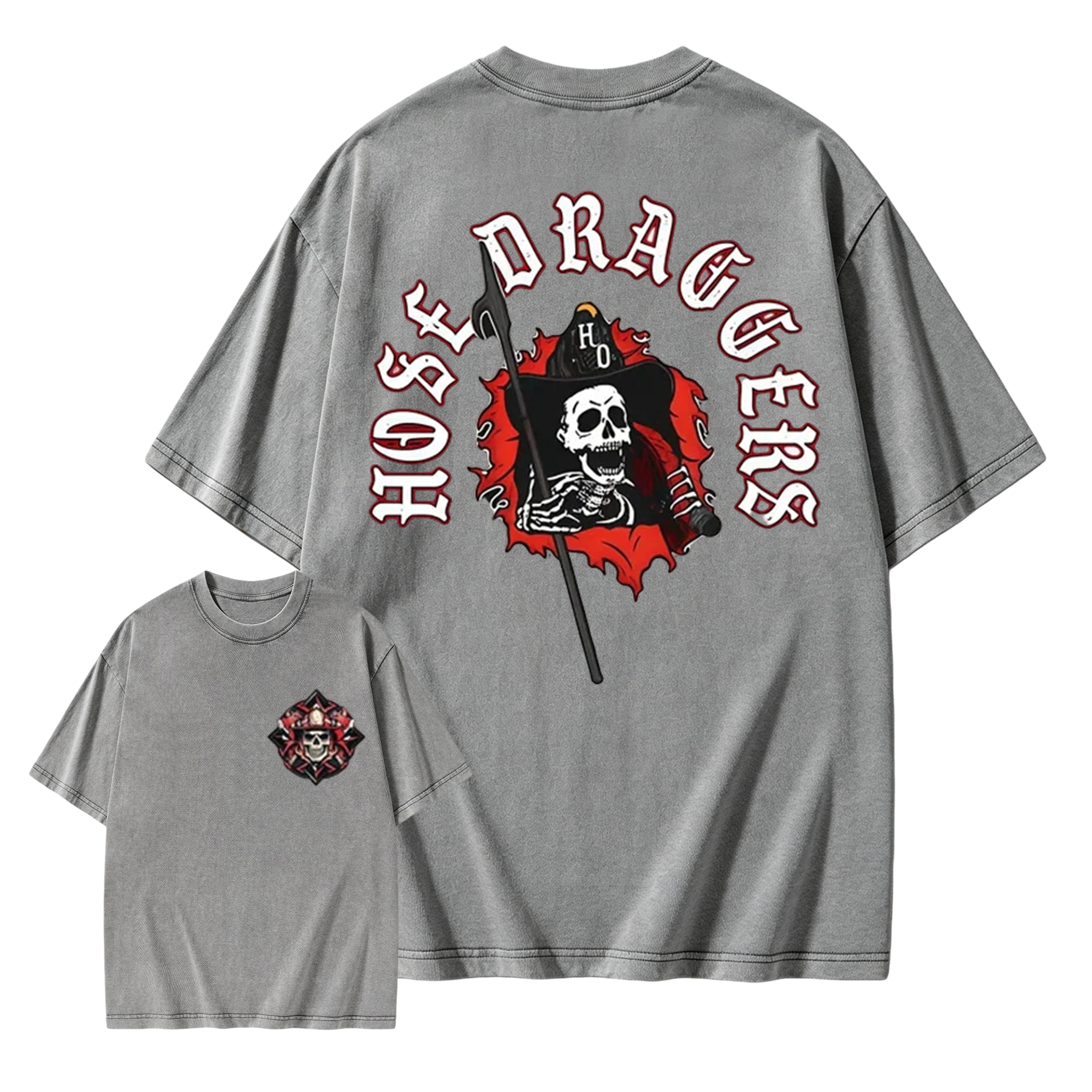 Hose Draggers Firefighter Skull Washed Shirt 
