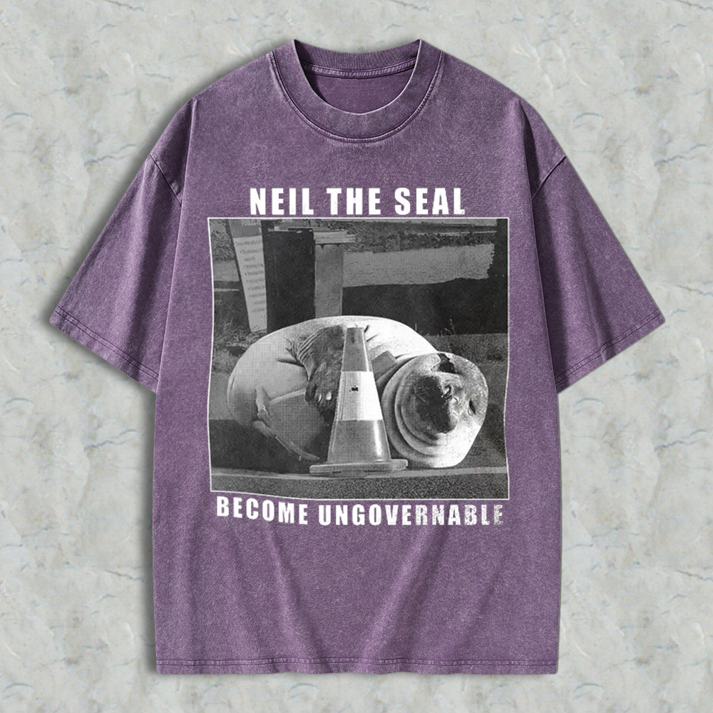 Vintage Neil The Seal Become Ungovernable Shirt, Funny Animal Meme T-Shirt, Retro Tasmania Elephant Seal Graphic Tee, Streetwear