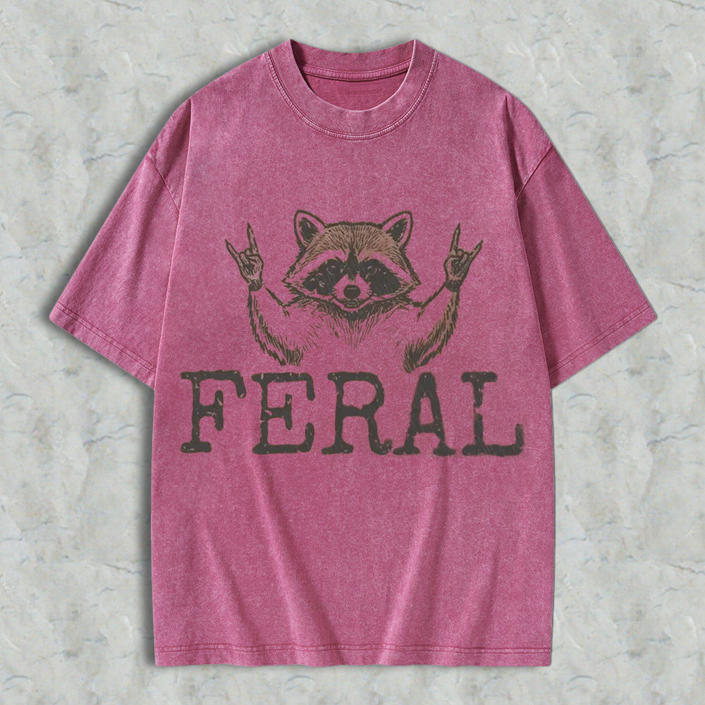 Feral Raccoon T-Shirt – Retro Sarcastic   Graphic Shirt 