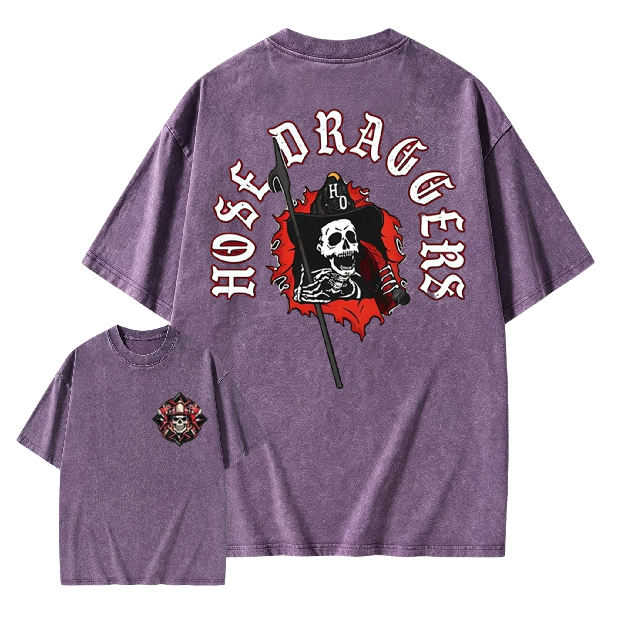 Hose Draggers Firefighter Skull Washed Shirt 