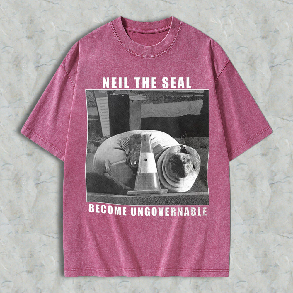 Vintage Neil The Seal Become Ungovernable Shirt, Funny Animal Meme T-Shirt, Retro Tasmania Elephant Seal Graphic Tee, Streetwear