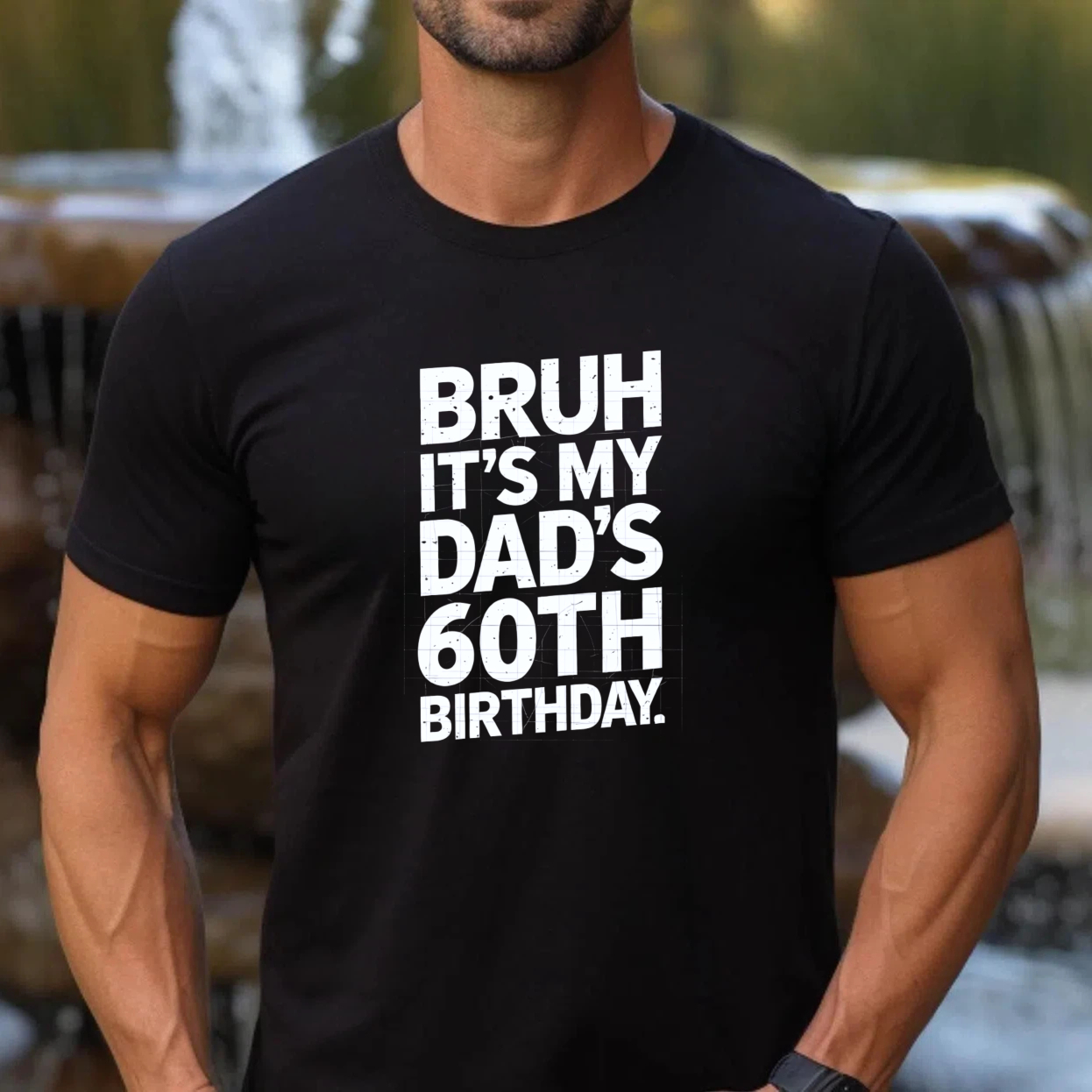 TEECURENTBruh Its My Dads 60th Birthday T Shirt For Men Women Unisex Funny Gift Idea Celebration Party Wear Black Cotton Tee-TeeCurent