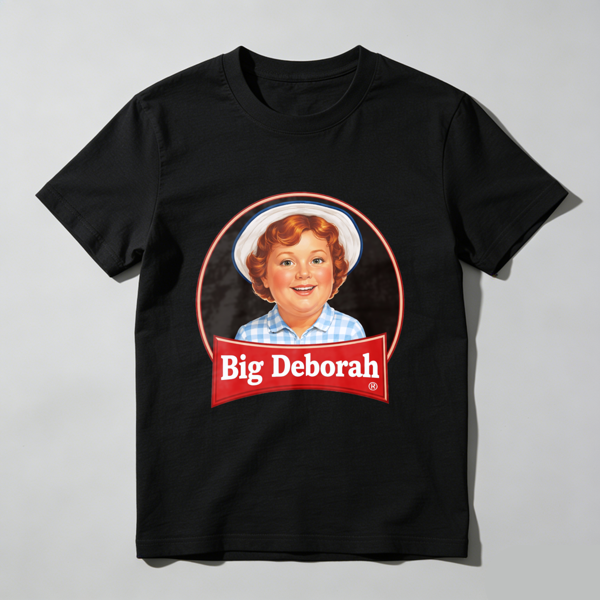 TEECURENT Big Deborah T Shirt With Vintage Girl Design Black Cotton Unisex Top For Men Women And Kids