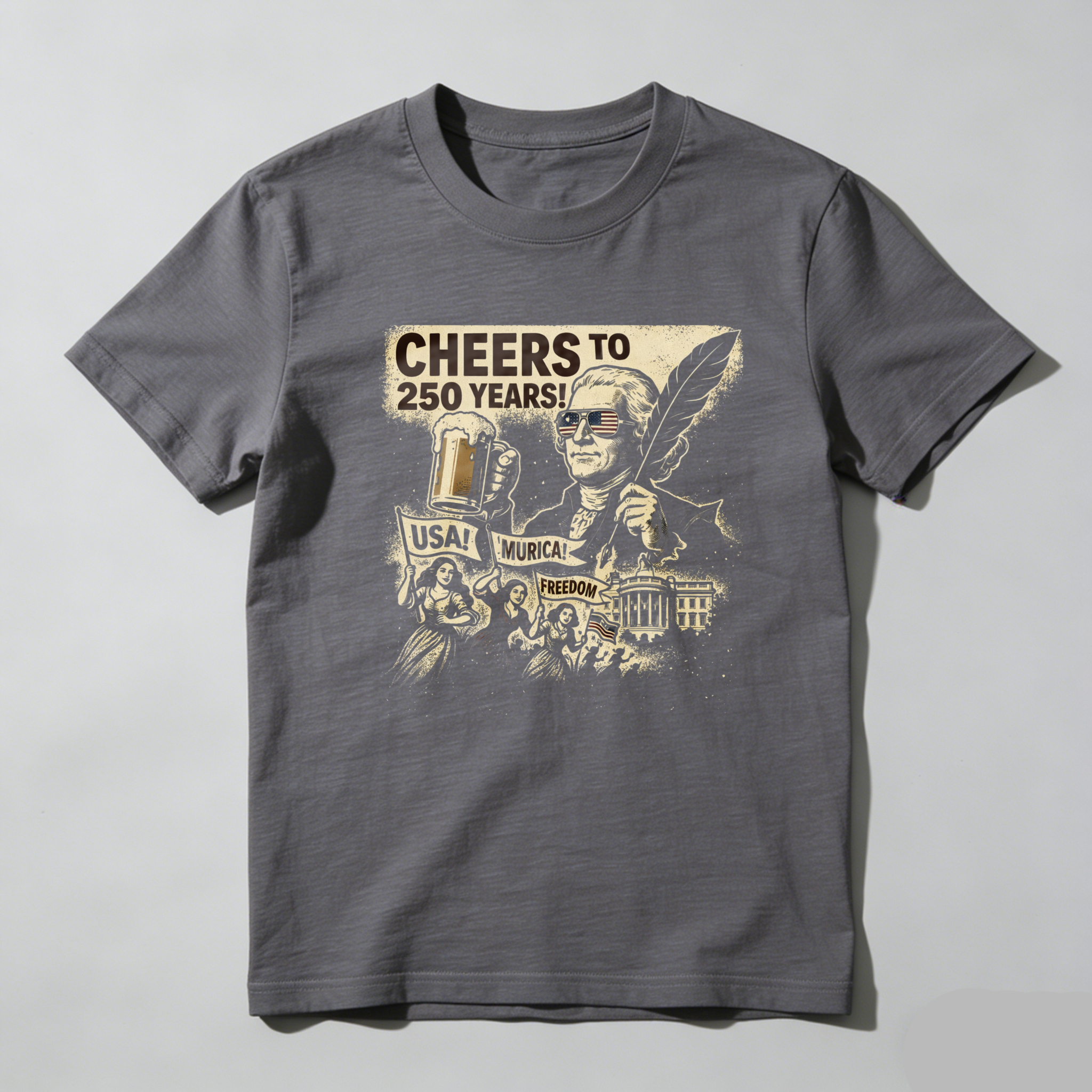 Cheers To 250 Years Usa Musical Presidential T-Shirt
