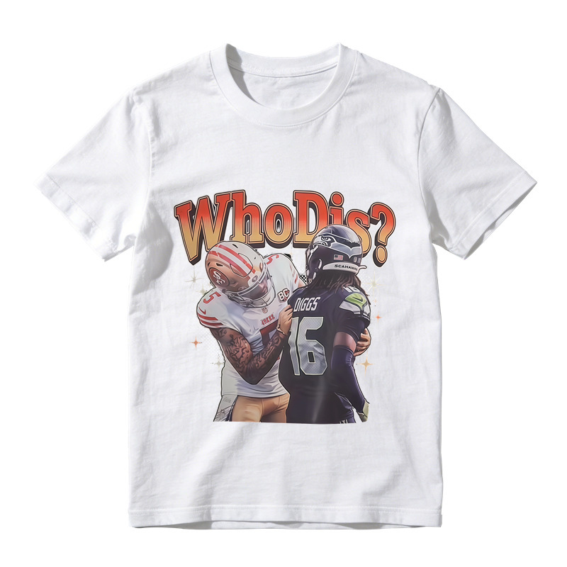 Who Dis Football Rivalry Graphic T-Shirt - Funny Football Player Meme Sports Tee