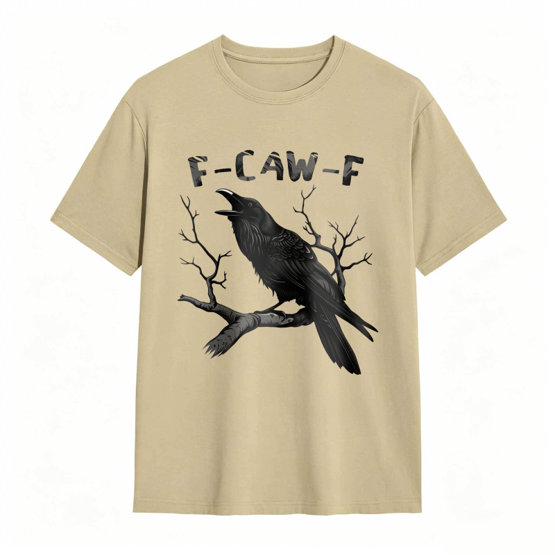 Crow On Branch With F Caw F Text Unisex Classic T-shirt
