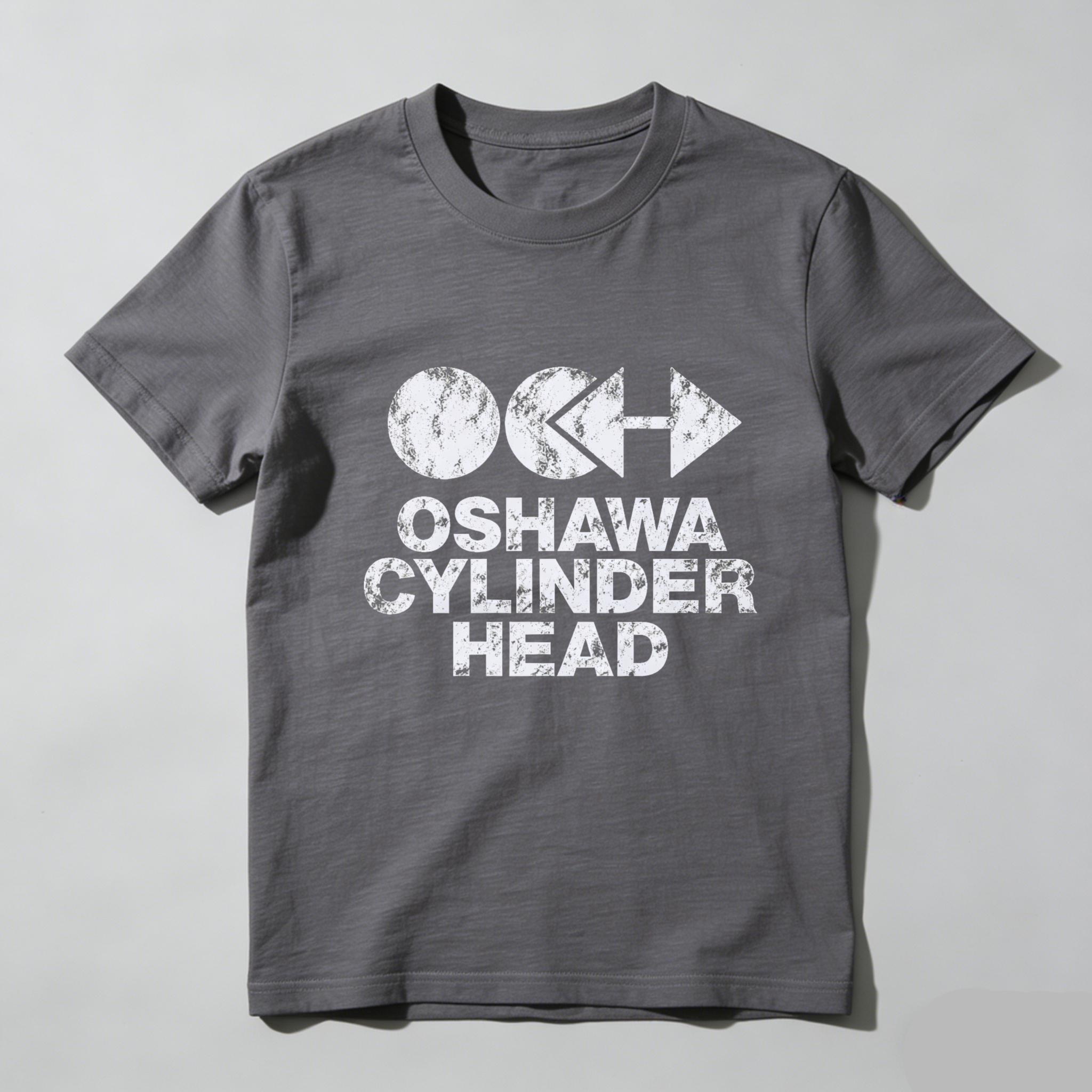 Oshawa Cylinder Head T Shirt Automotive Enthusiast Gift Black Cotton Tee