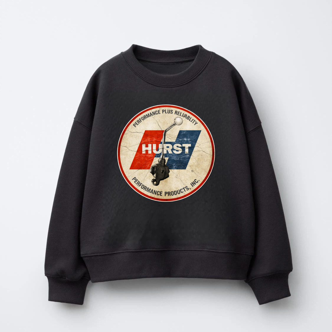 TEECURENT Hurst Performance Plus Reliability Sweatshirt With Vintage Logo Design For Automotive Enthusiasts