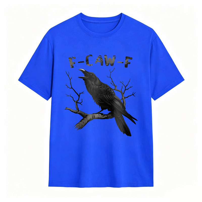 Crow On Branch With F Caw F Text Unisex Classic T-shirt