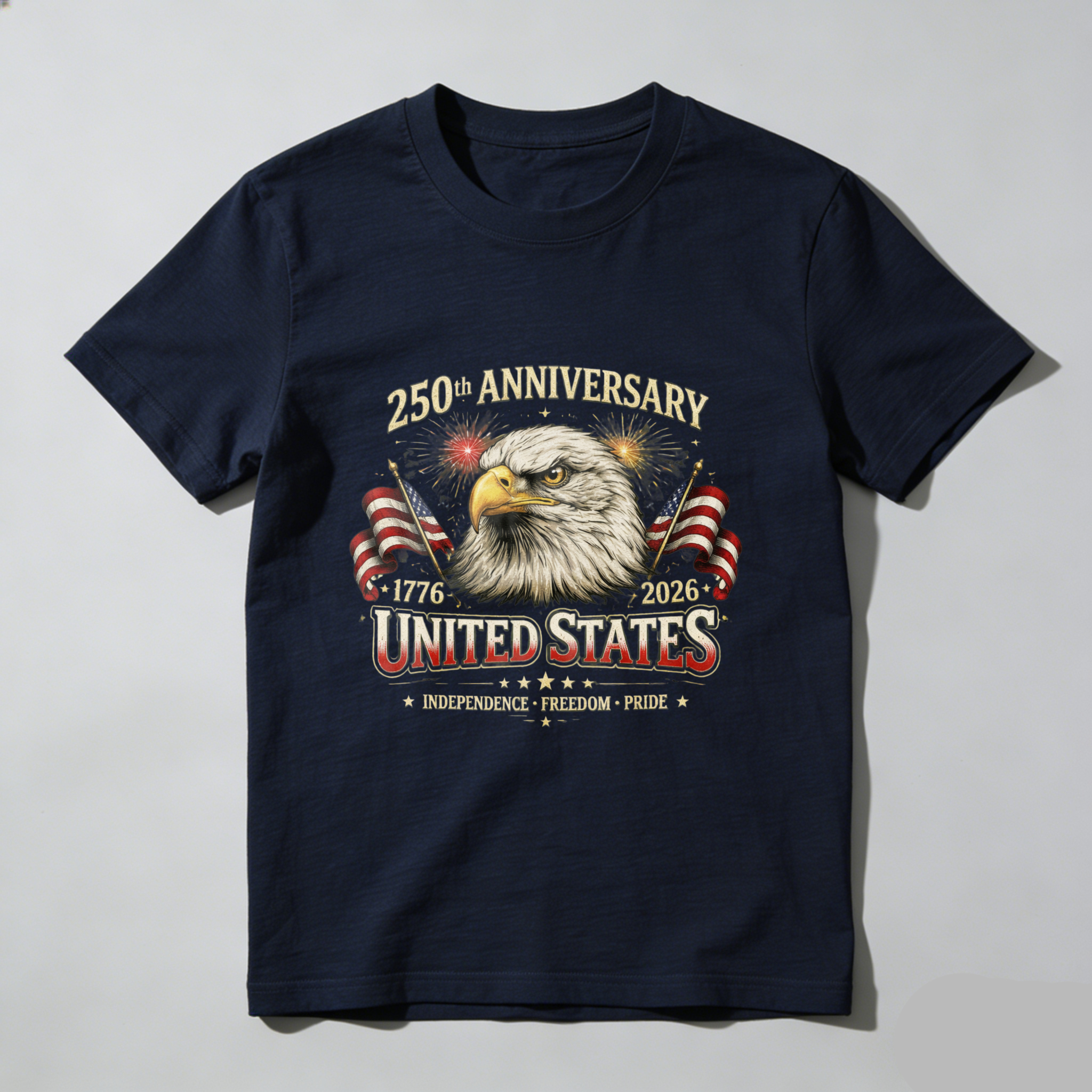250th Anniversary United States Independence Freedom Pride Eagle American Flag T Shirt 1776 2026
