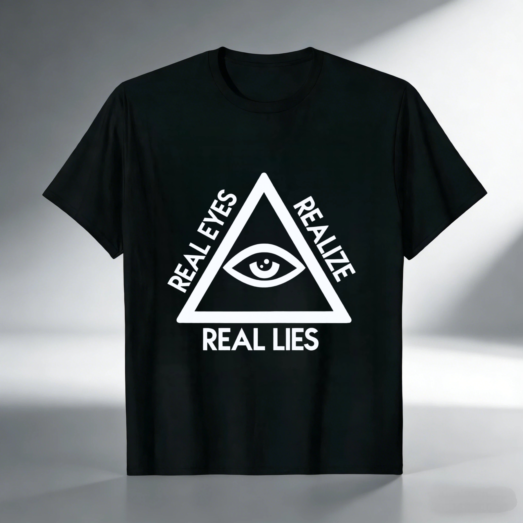 TEECURENT  Real Eyes Realize Real Lies Eye In Triangle(1) TEECURENT