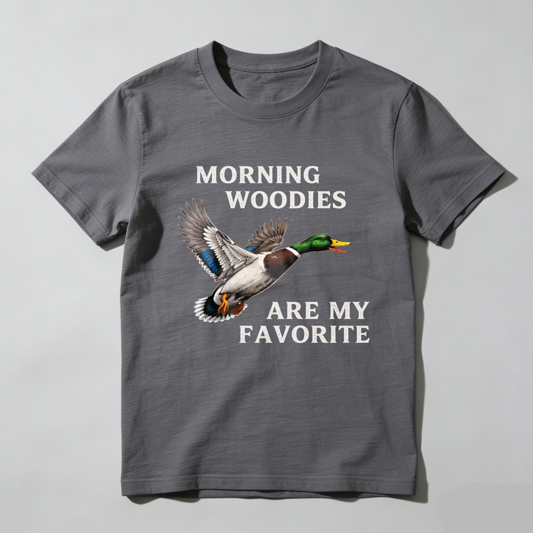 TEECURENT Morning Woodies Are My Favorite Duck Hunting T-Shirt For Men And Women Outdoor Hunting Gear Apparel-TeeCurent