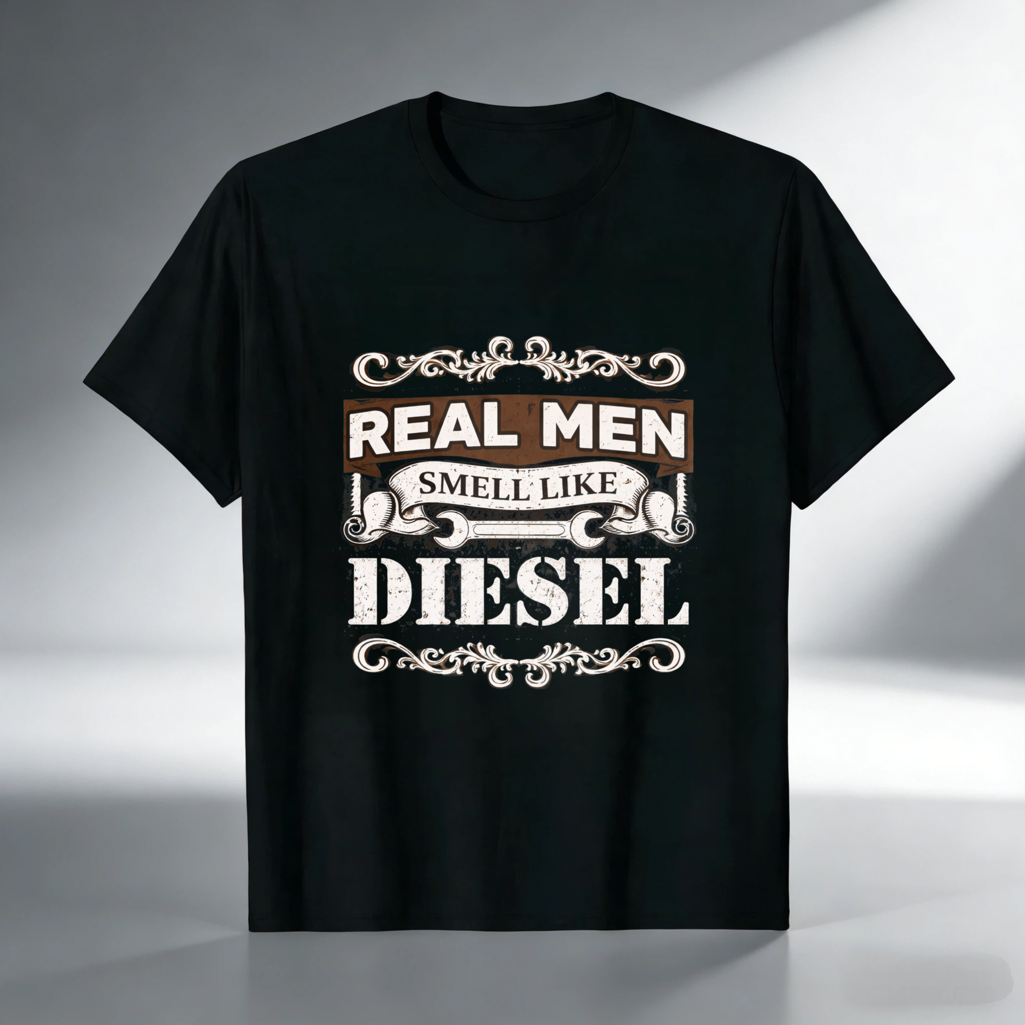 Real Men Smell Like Diesel T-Shirt For Men Mechanical Workwear Gift For Truck Drivers And Mechanics