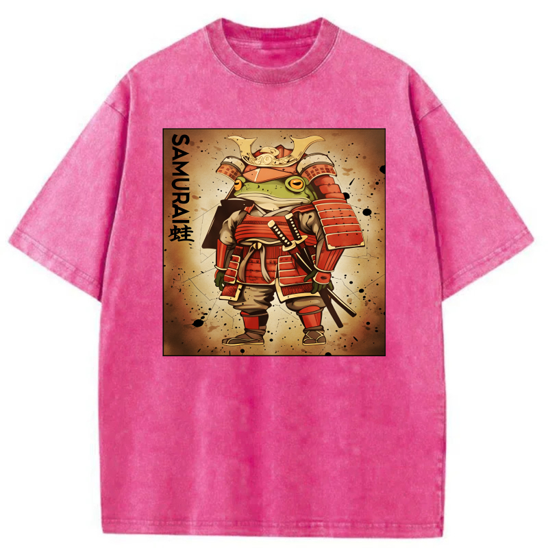 Samurai Frog In Red Armor With Sword tshirt 100% cotton