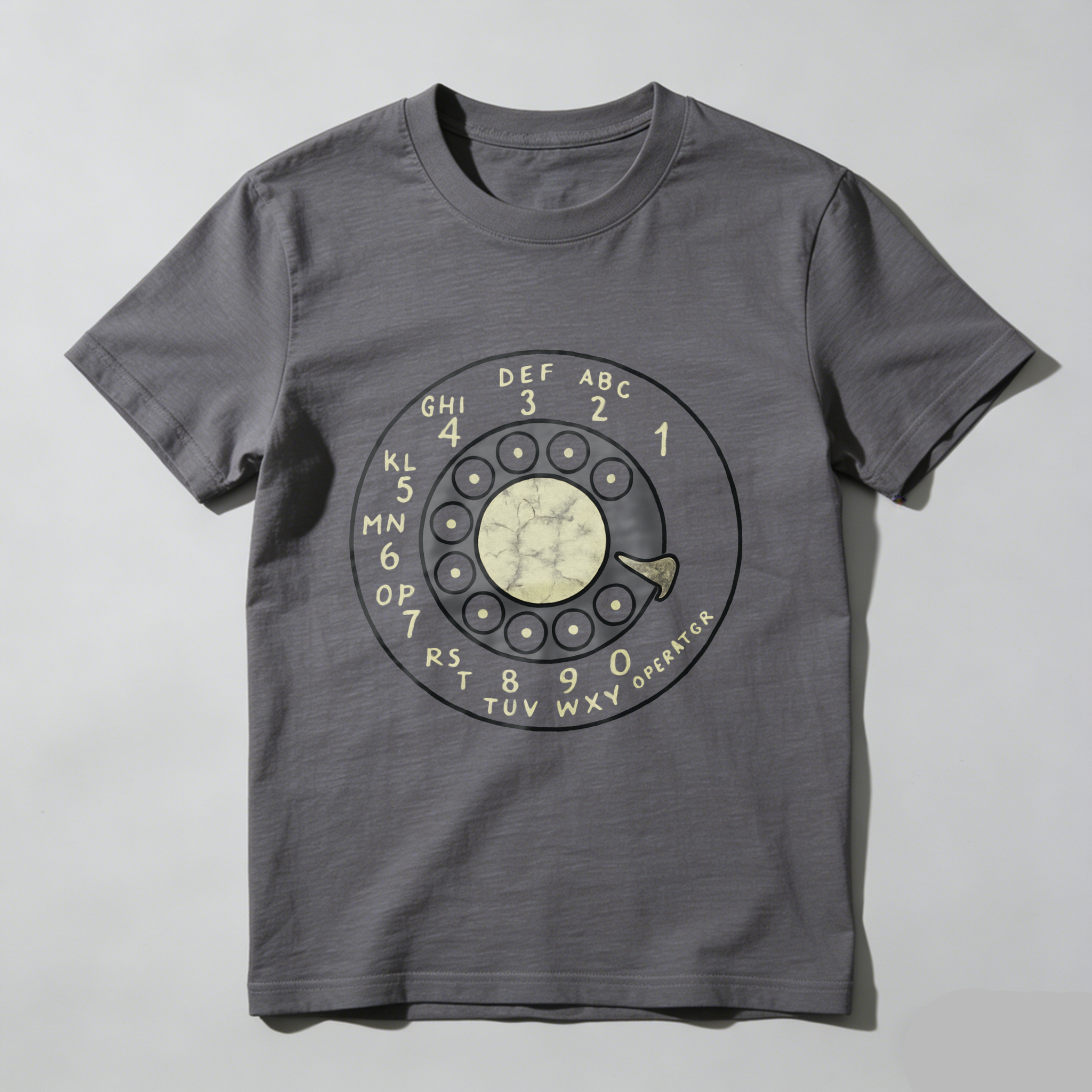 Vintage Rotary Dial Phone T-Shirt Made In Usa Classic Retro Telephone Design Black Unisex Shirt