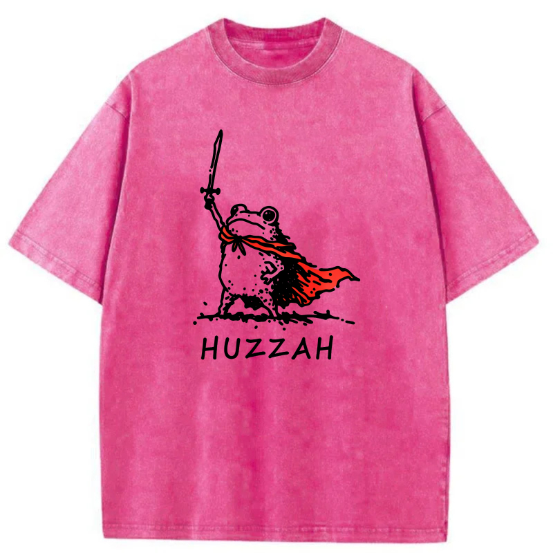 Frog Warrior With Sword And Cape Huzzah tshirt 100% cotton