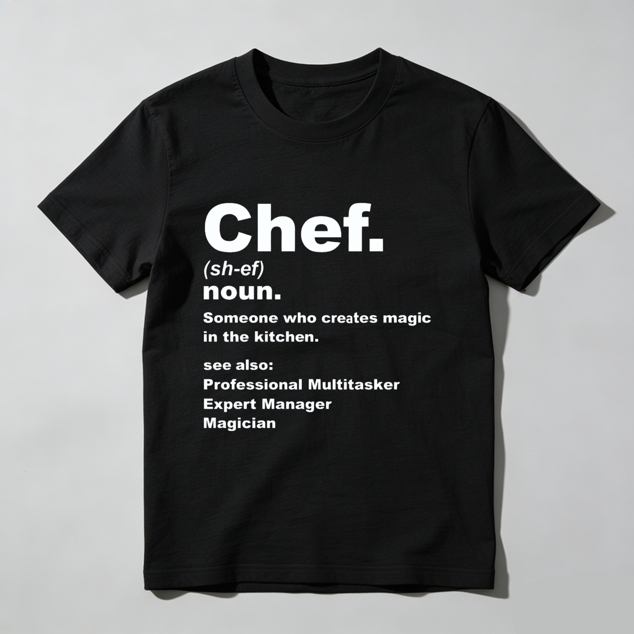 TEECURENT Chef Definition T Shirt Kitchen Magic Professional Multitasker Expert Manager Magician Funny Cooking Gift For Chefs WOMEN