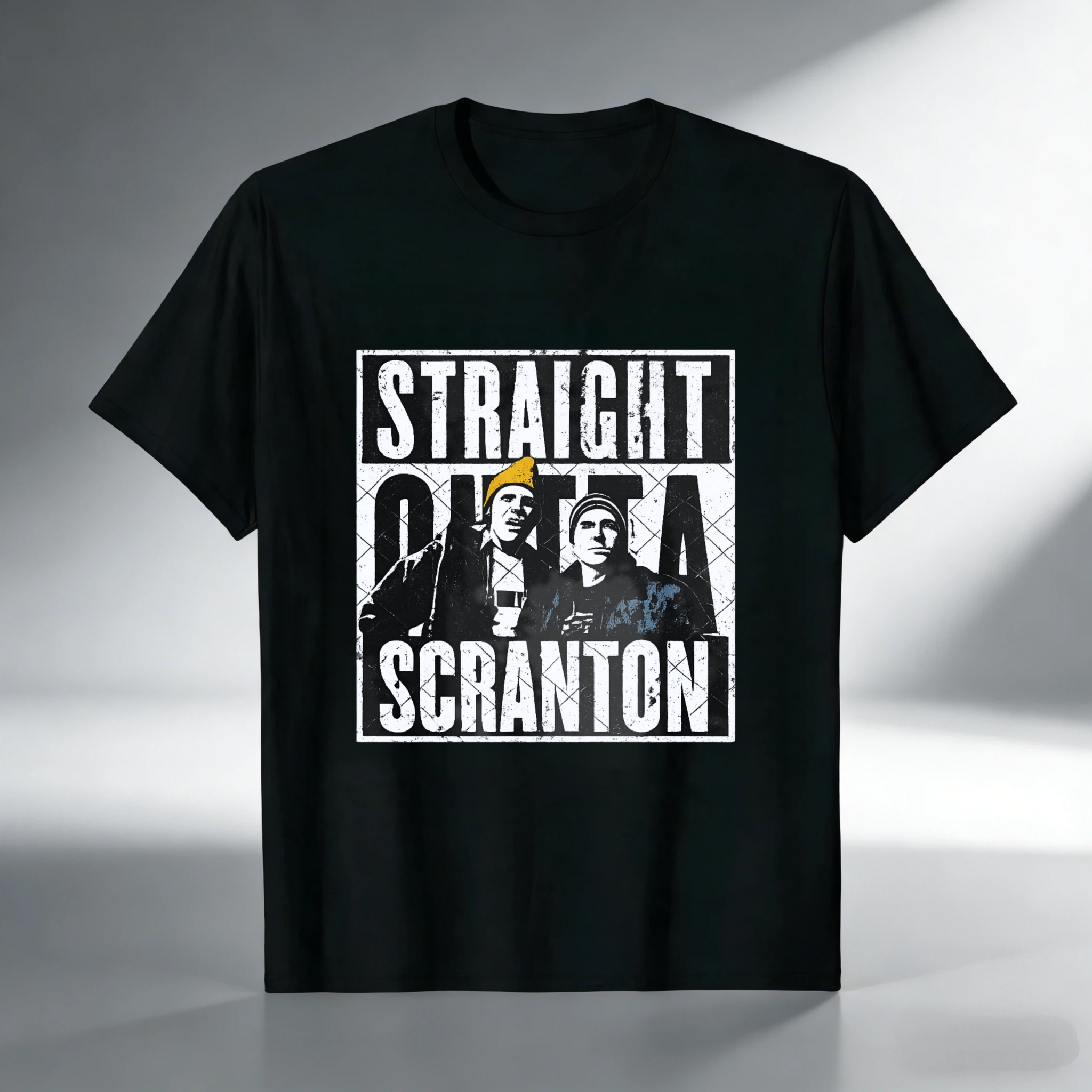 TEECURENT Straight Outta Scranton The Office T Shirt Men Women Unisex Black Comedy Drama TV Show Fan Gift Apparel