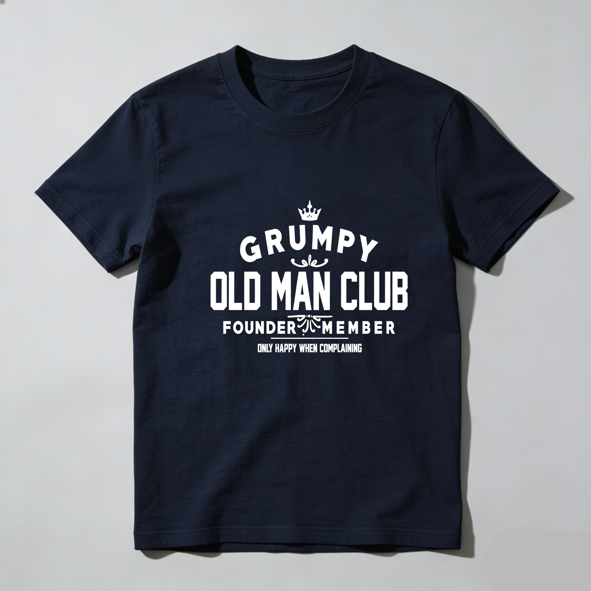 TEECURENT Grumpy Old Man Club Founder Member   Pure Cotton Short Sleeve T Shirt-TeeCurent