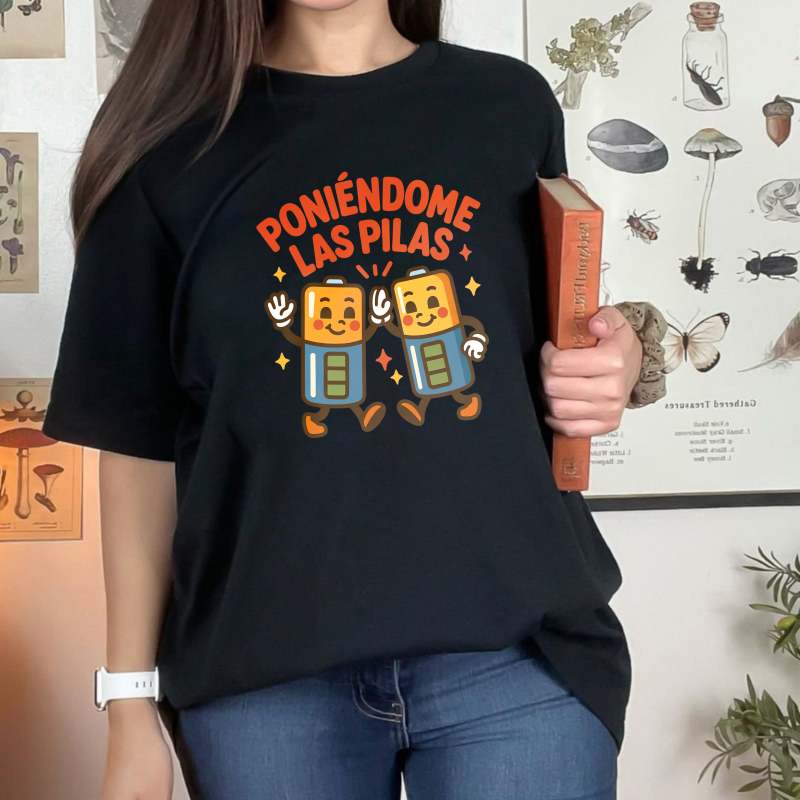 Battery Characters With Text Poniedome Las Pilas Unisex Classic T-shirt