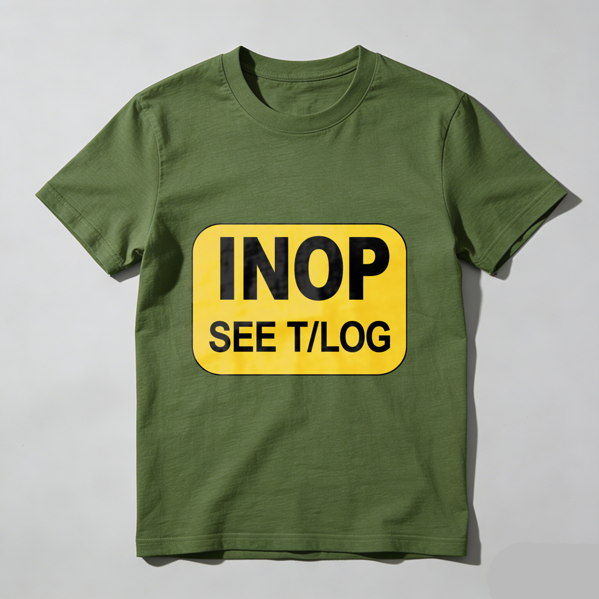 Inop See T Log Aviation Warning Sign T Shirt Black Men Women Unisex Crewneck Shirt
