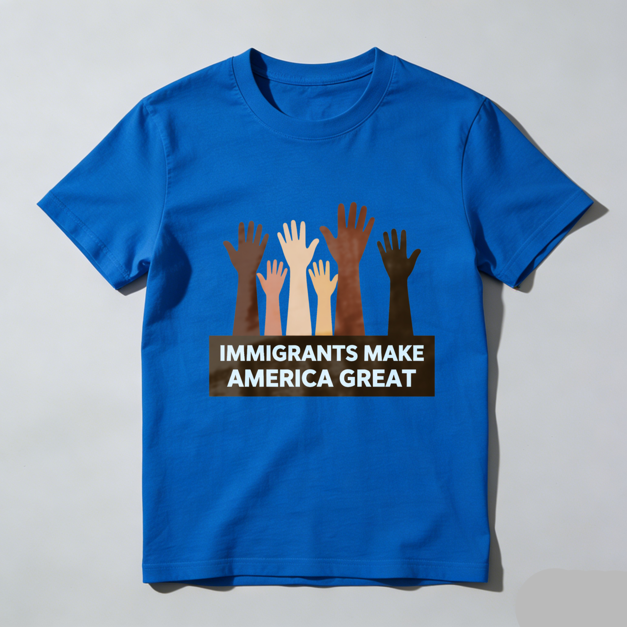 TEECURENTImmigrants Make America Great T Shirt With Multicultural Hands Design For Diversity And Inclusion Awareness-TeeCurent