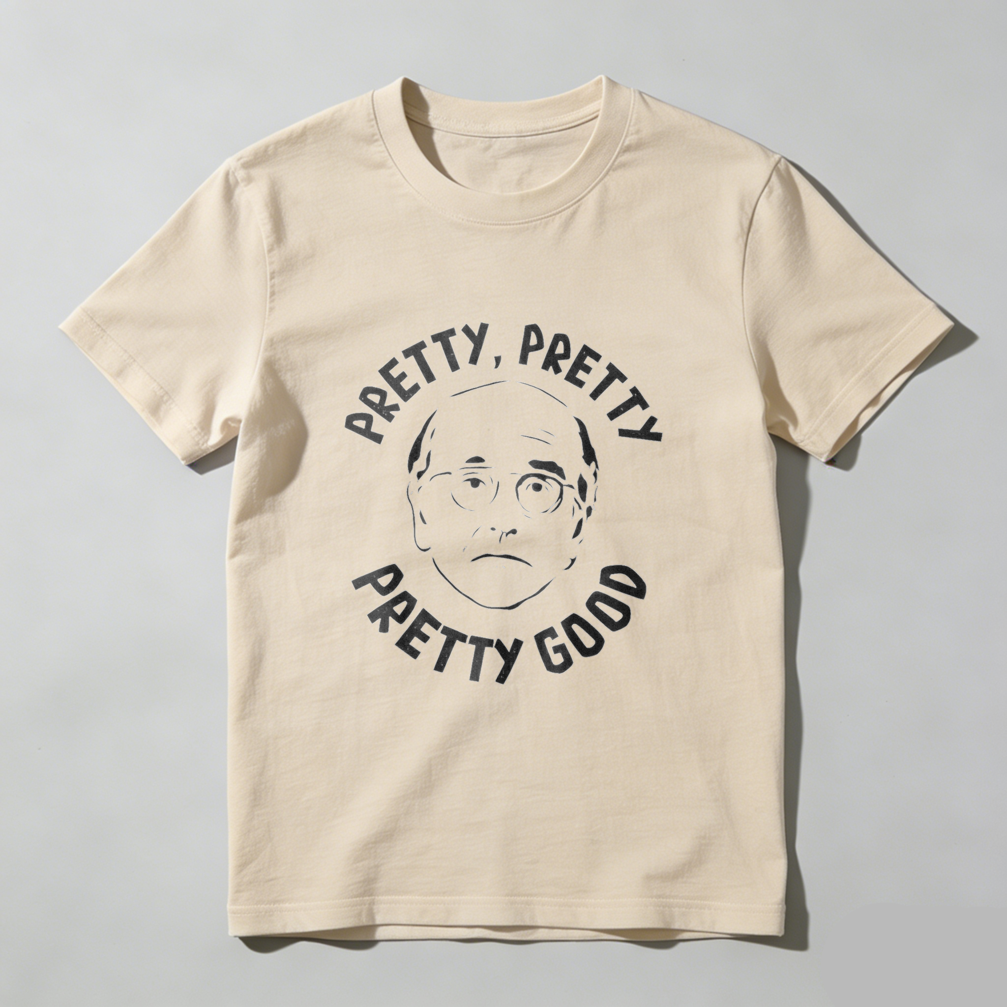 TEECURENT Pretty Pretty Pretty Good T Shirt With Cartoon Face Design Black Men Women Unisex Casual Tee