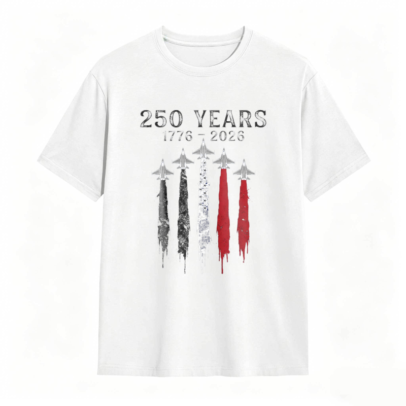 250 Years 1776 2026 American Independence Celebration With Stars And Stripes Design T-shirt
