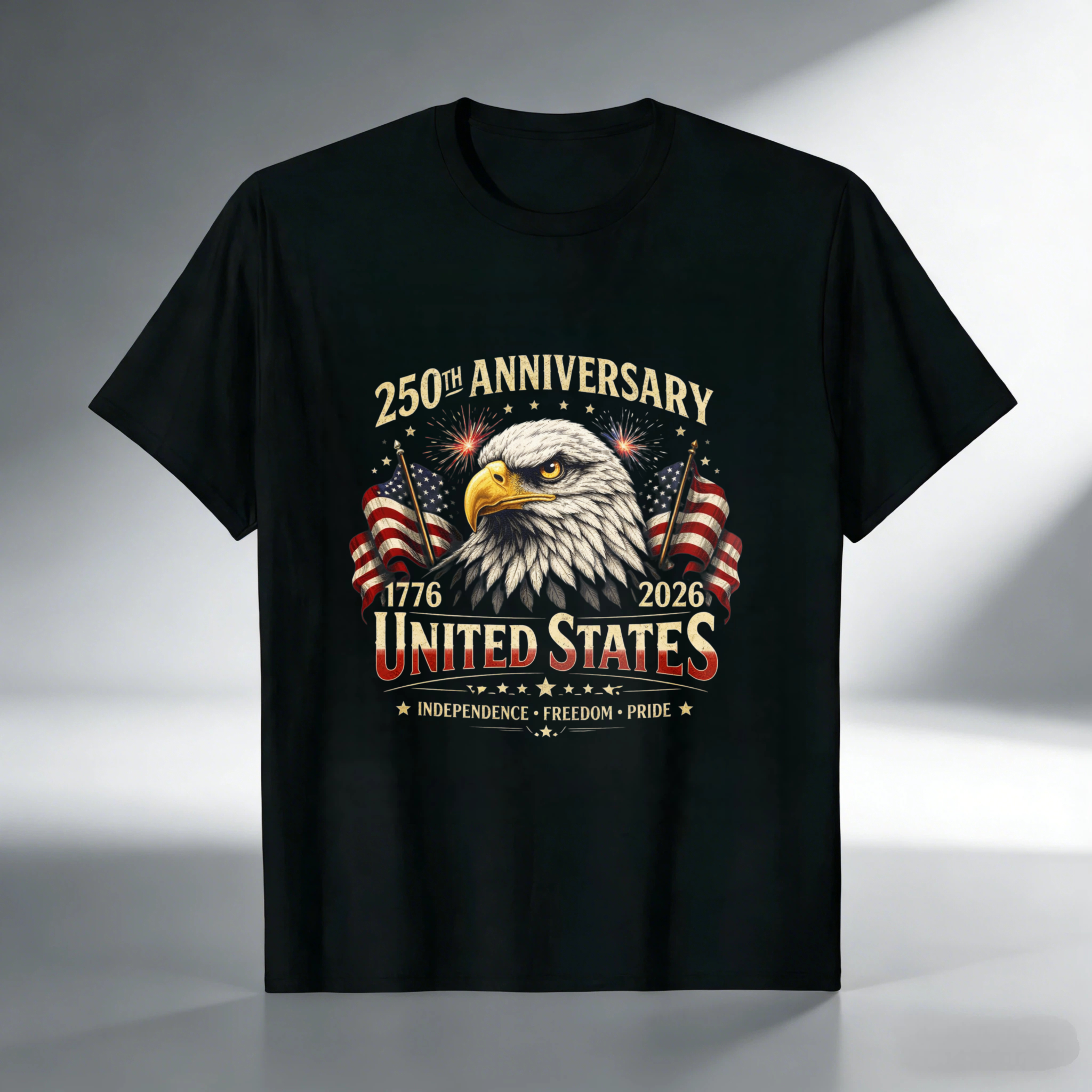 250th Anniversary United States Eagle American Flag 1776 2026 Independence Freedom Pride T-Shirt