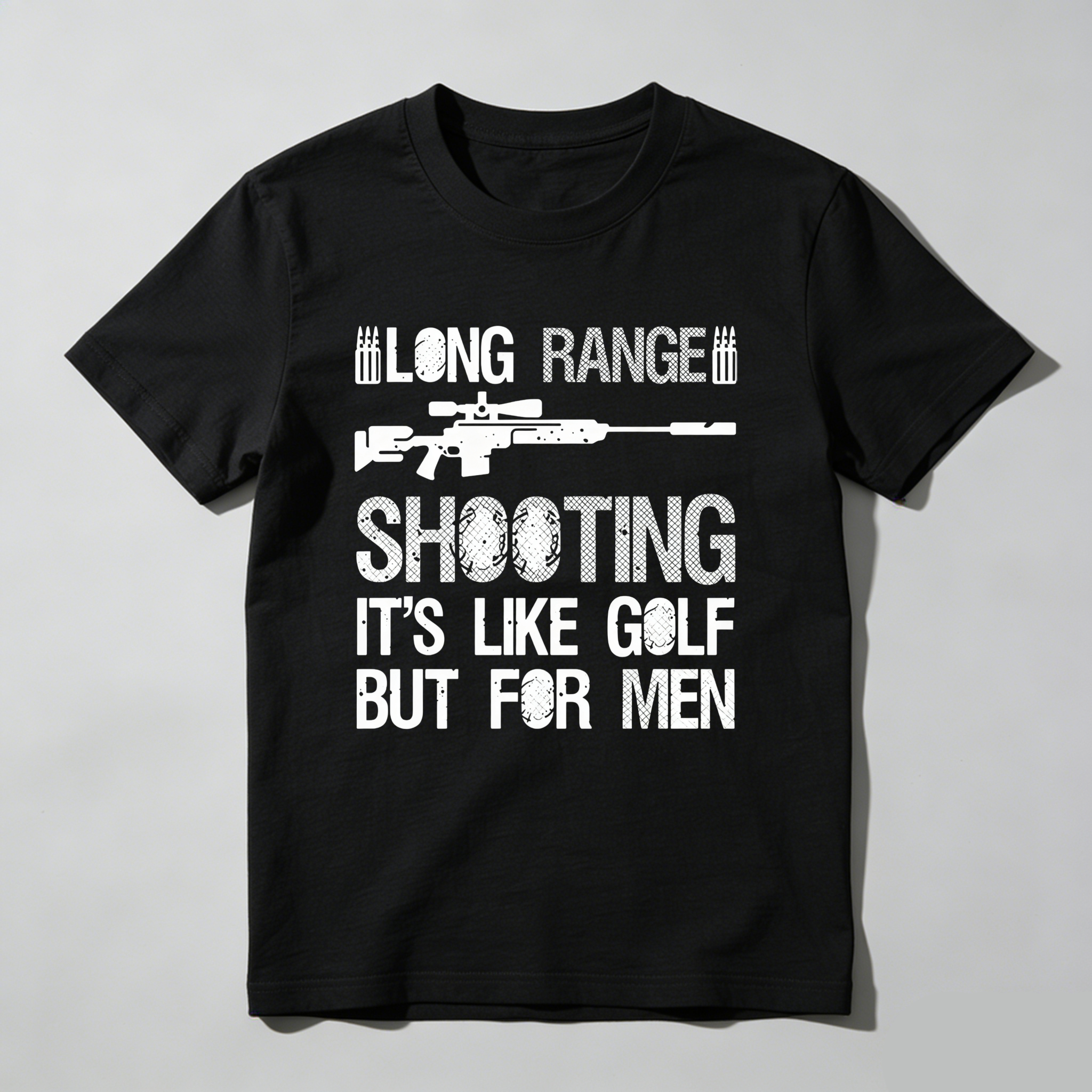 TEECURENT Long Range Shooting It's Like Golf But For Men Pure Cotton Short Sleeve T Shirt-TeeCurent
