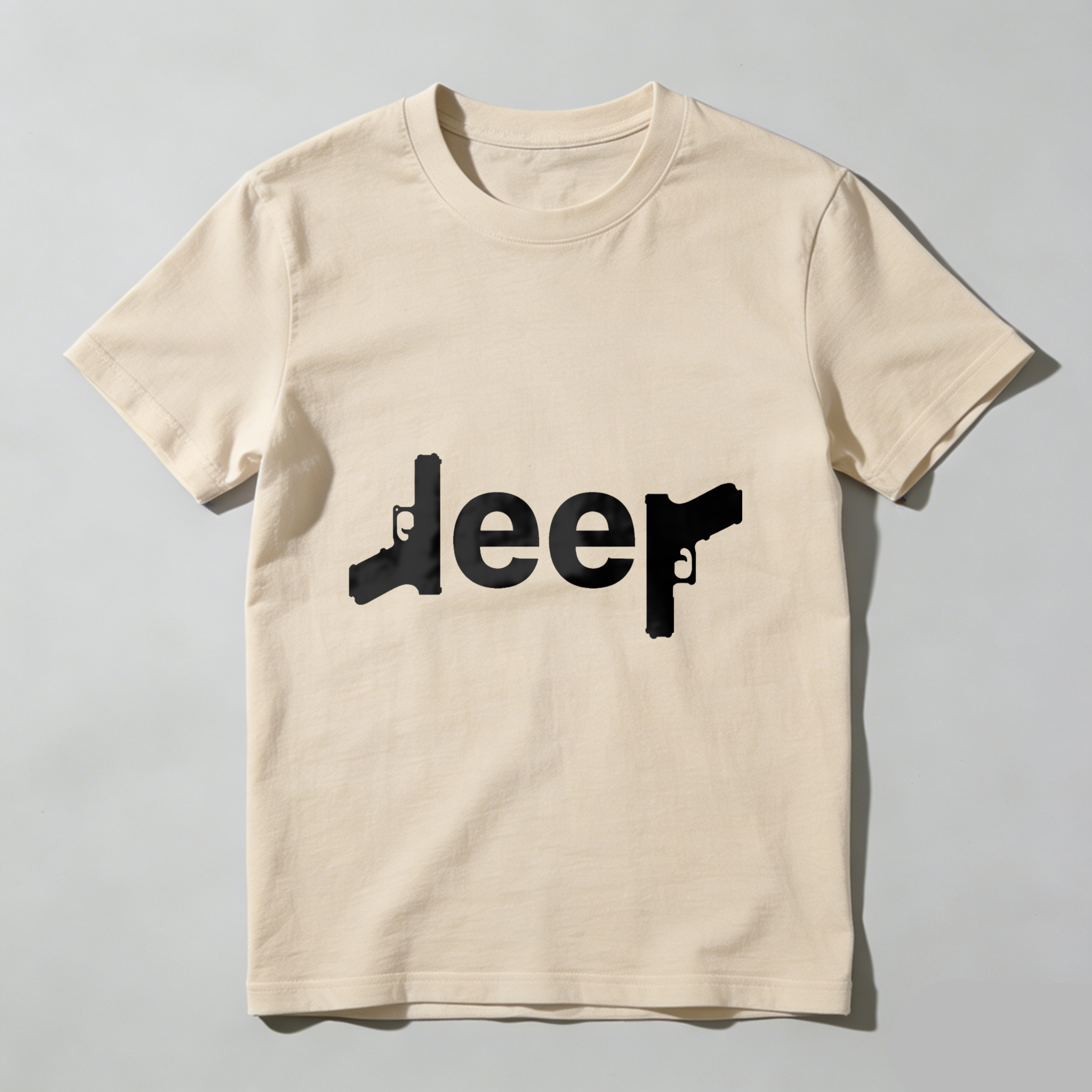 Jeep Gun Design T Shirt Black Men Women Casual Graphic Tee Automotive Logo Shirt