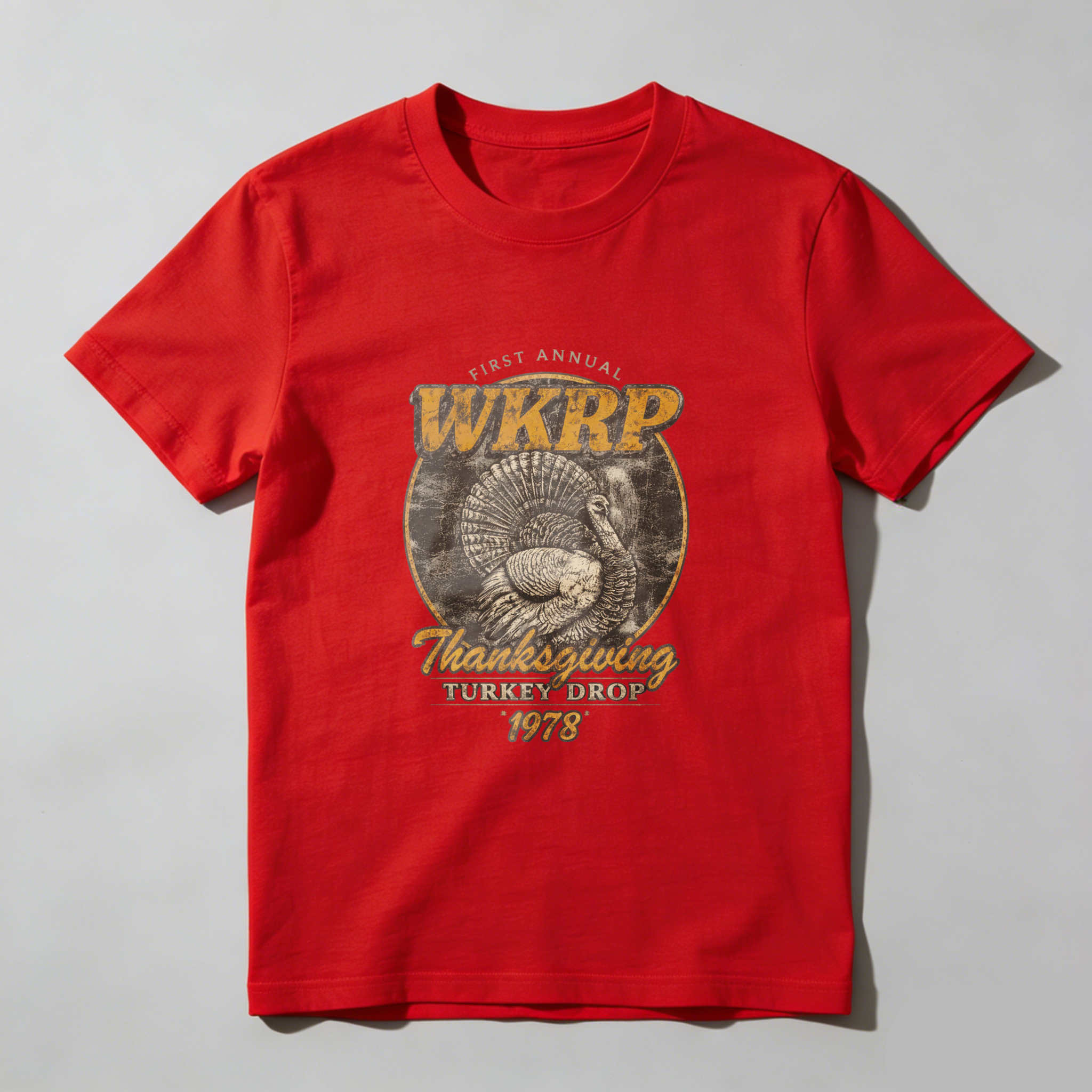 TEECURENT Wkrp First Annual Thanksgiving Turkey Drop 1978 T Shirt