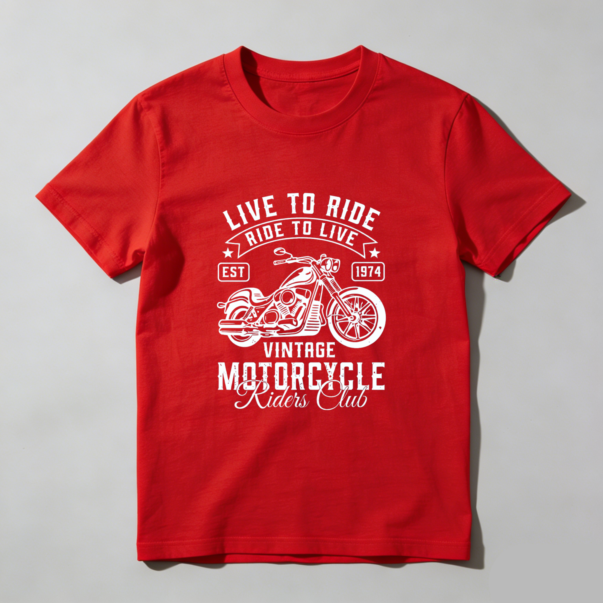 Live To Ride Ride To Live Vintage Motorcycle Riders Club Est 1974 T Shirt