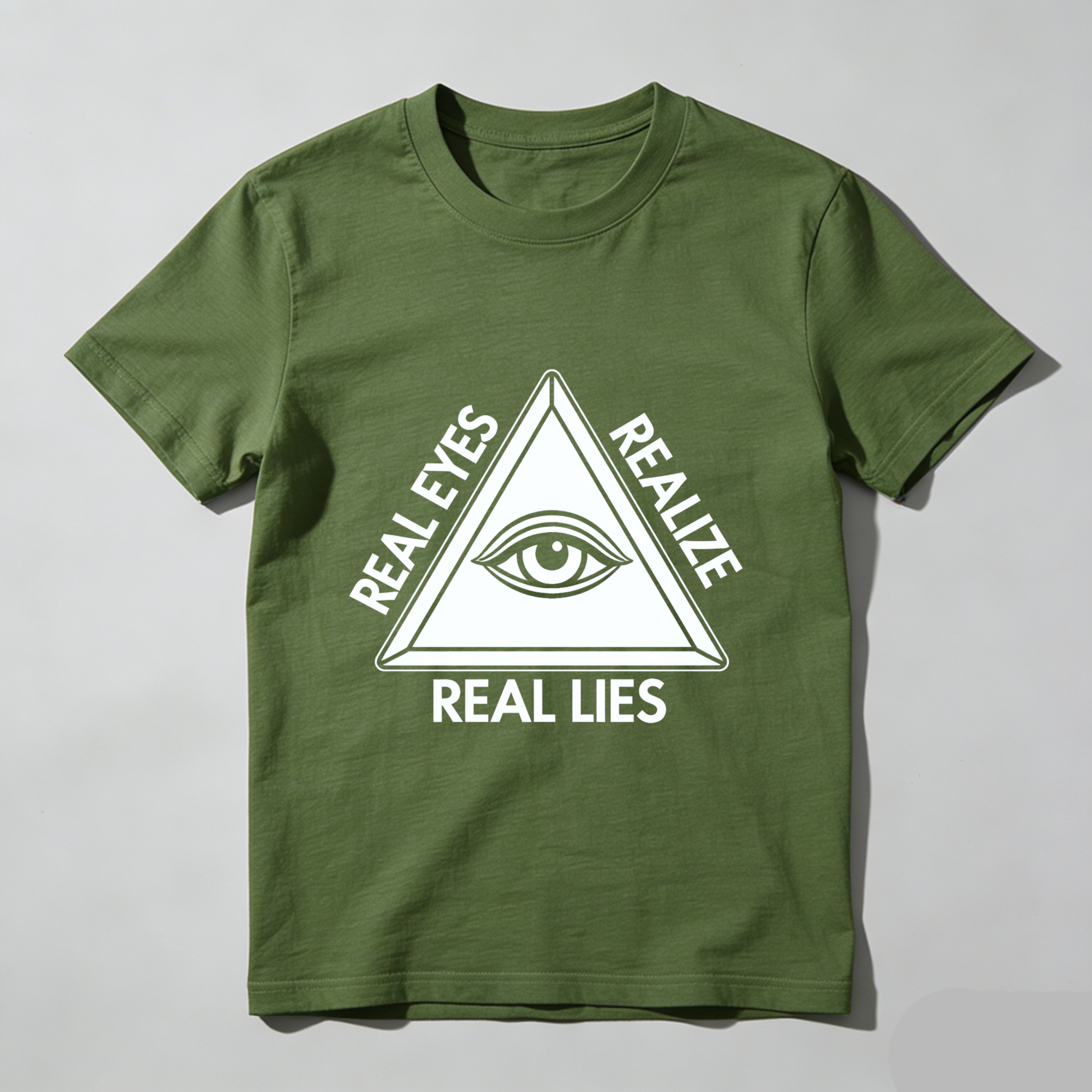TEECURENT  Real Eyes Realize Real Lies Eye In Triangle TEECURENT
