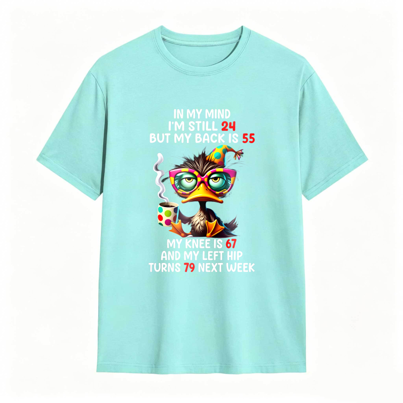 Duck With Glasses And Text About Age And Body Parts Unisex Classic T-shirt