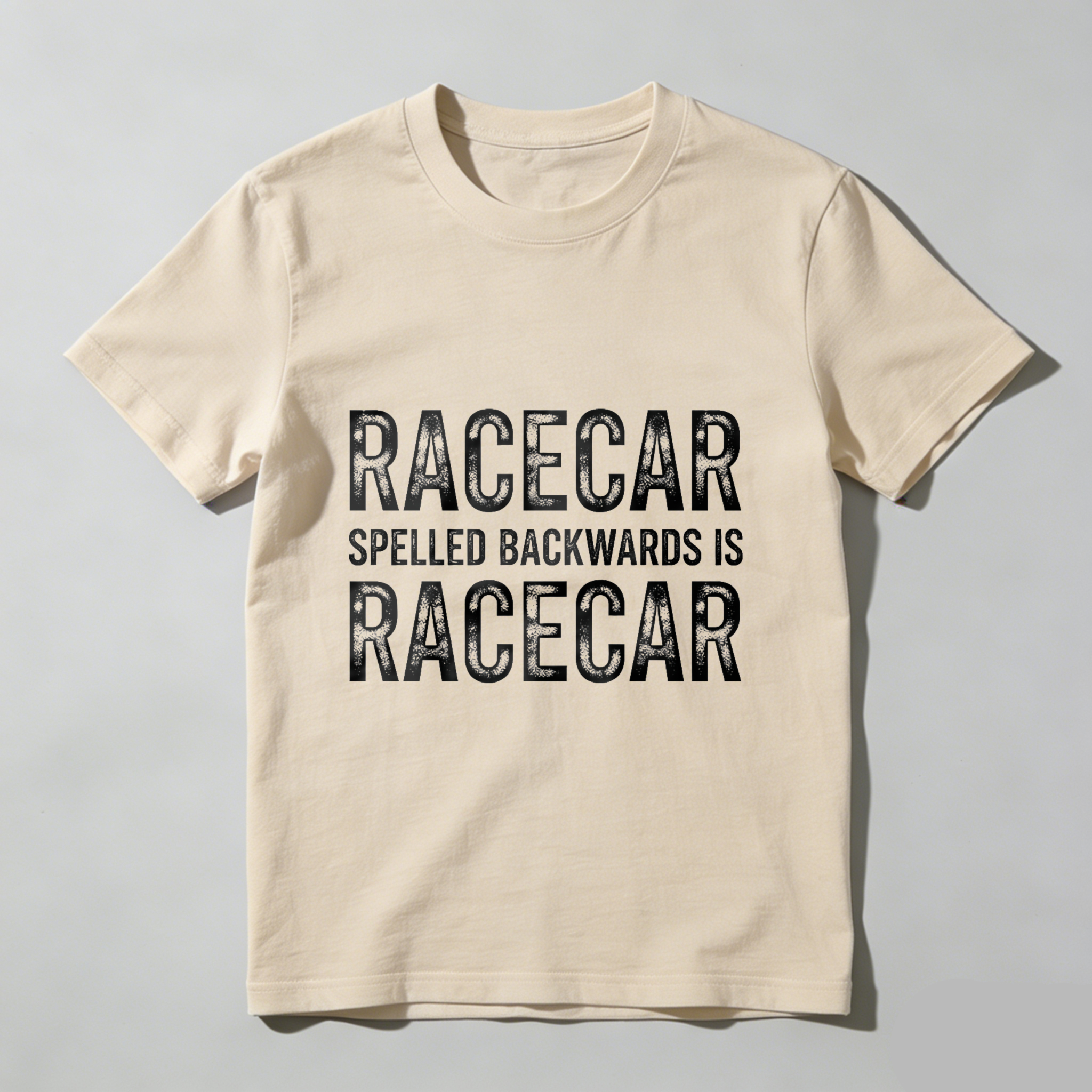 Racecar Spelled Backwards Is Racecar T Shirt Funny Palindrome Car Racing Gift For Men Women Black Cotton Tee