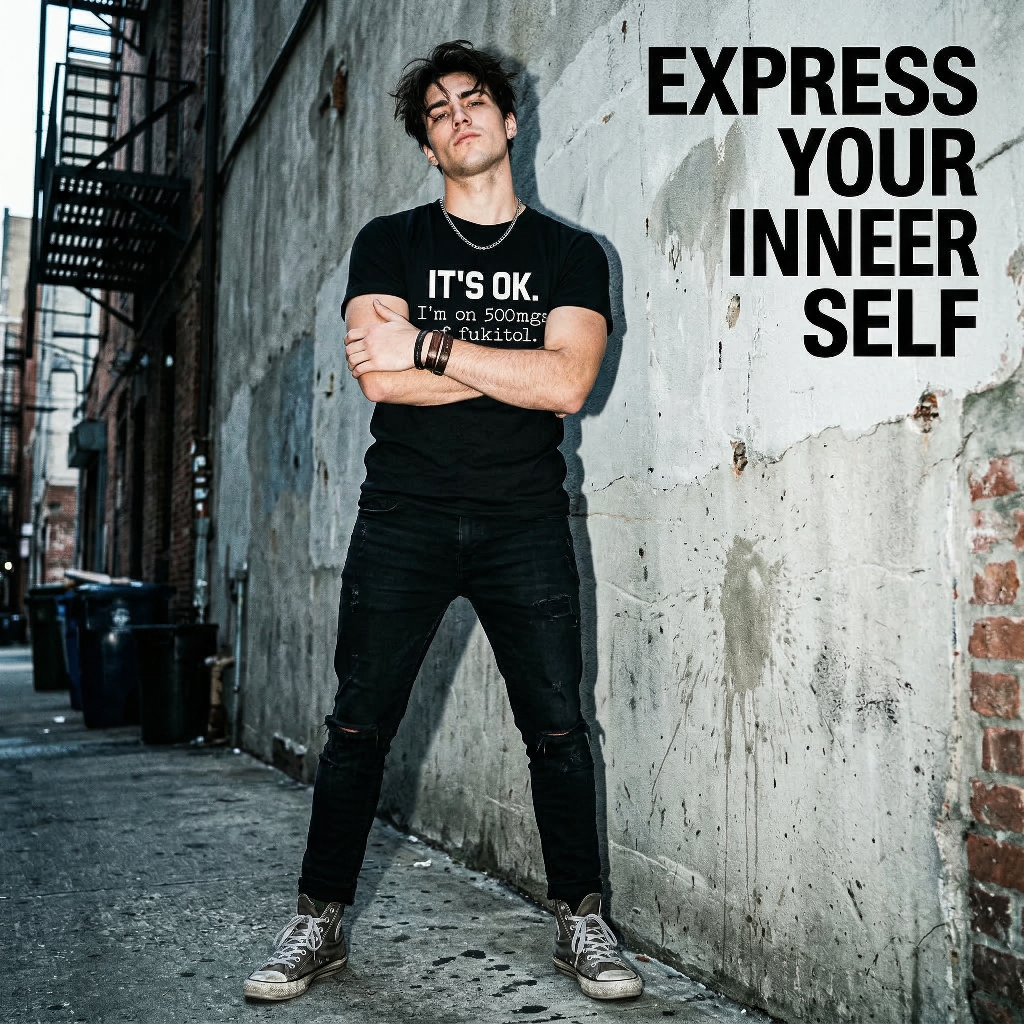 TEECURENT Its Ok Im On 500Mgs Of Fukitol Pure Cotton Short Sleeve T Shirt