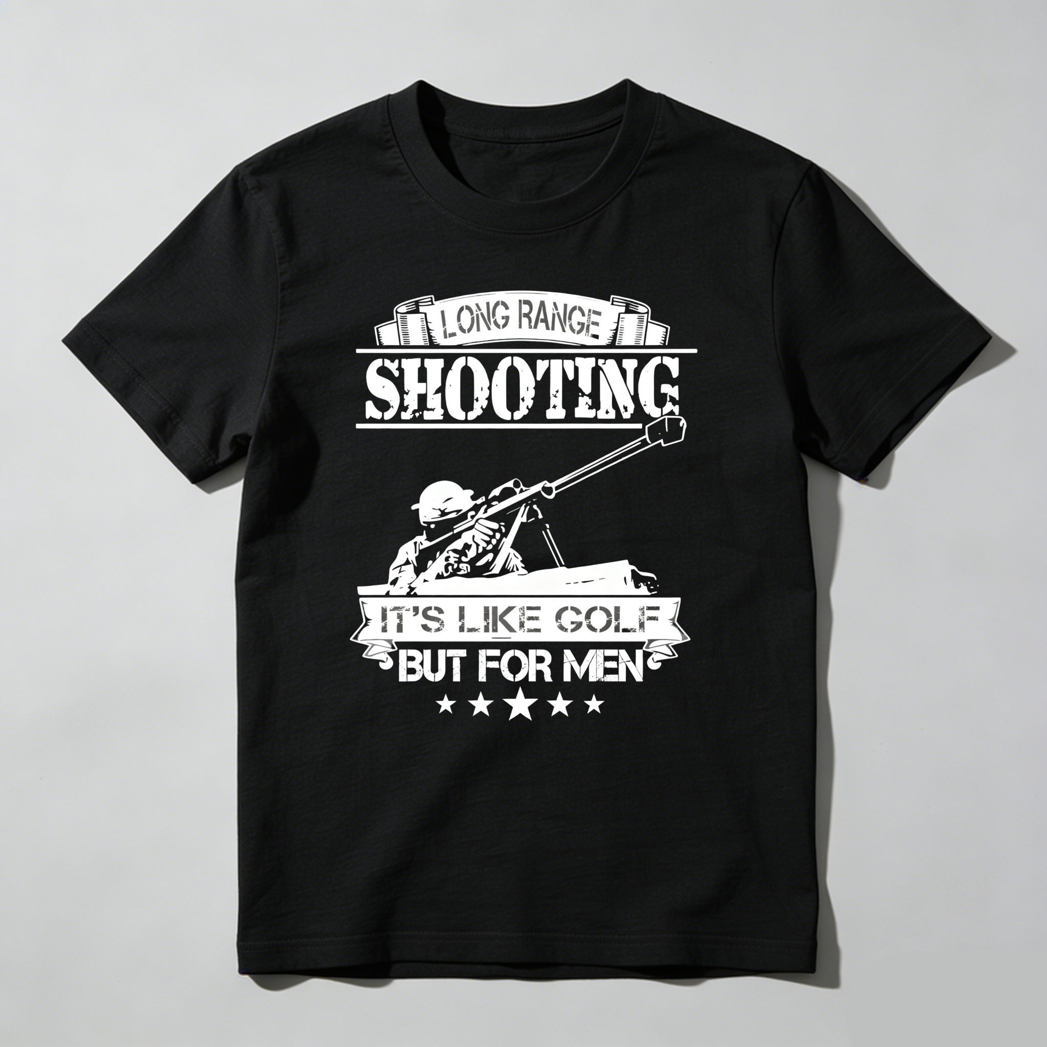 TEECURENT Long Range Shooting Its Like Golf But For Men Pure Cotton Short Sleeve T Shirt-TeeCurent