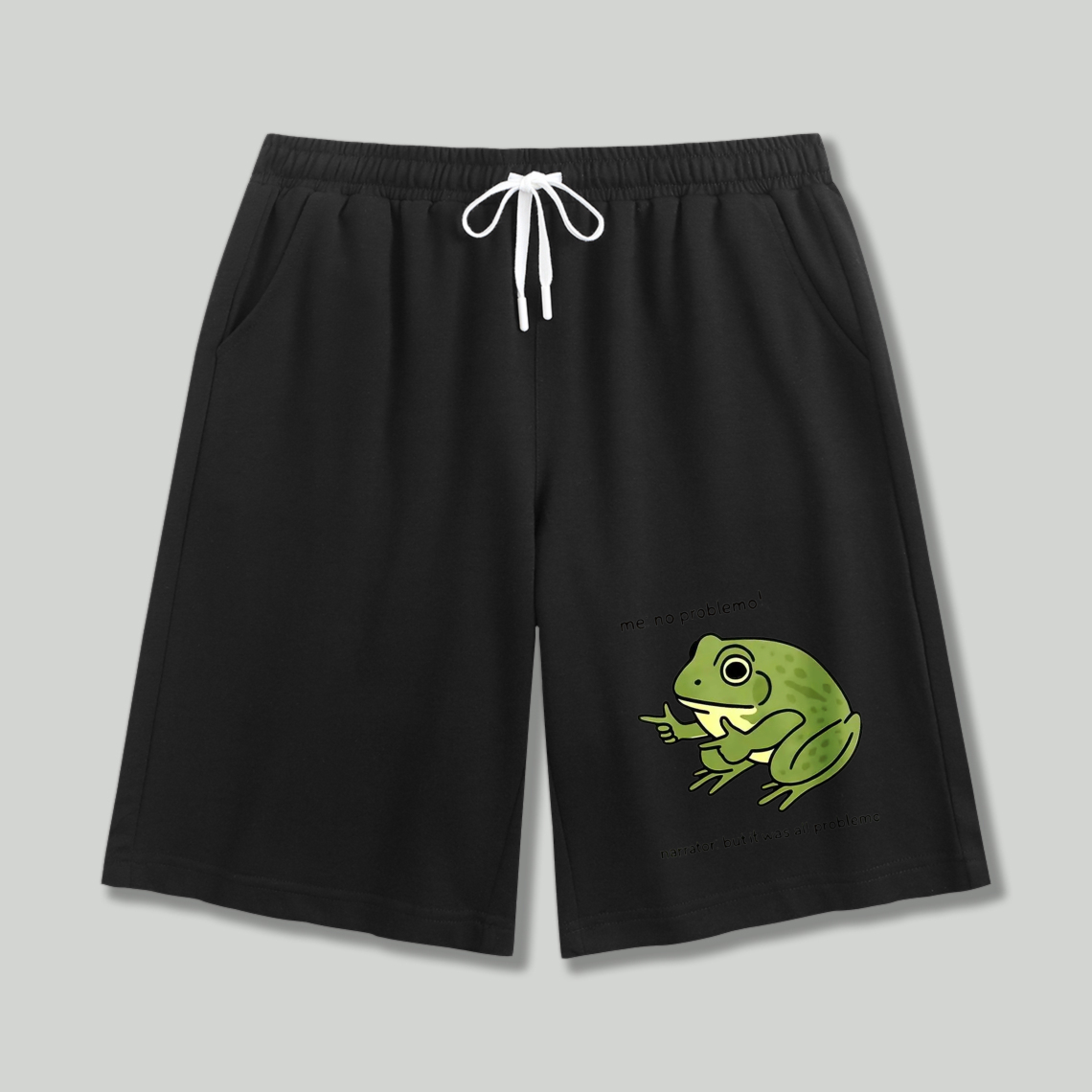 Cute Green Frog Cartoon Graphic Shorts
